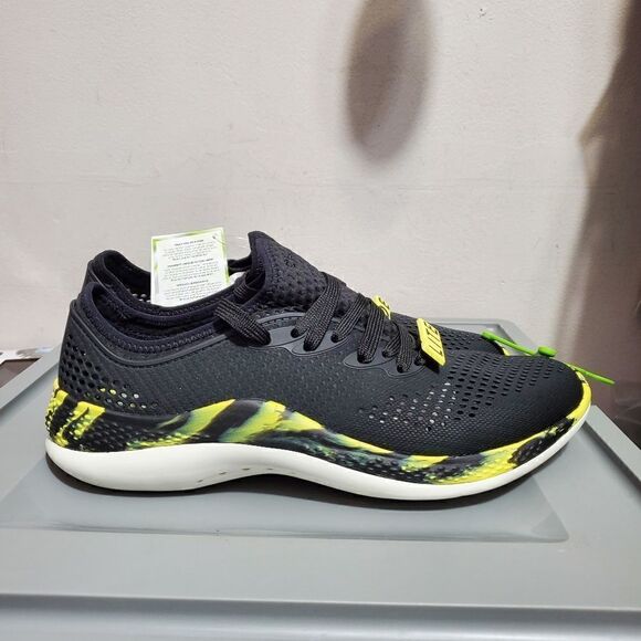 Crocs Men's Sz 9 LiteRide 360 Marbled Pacer Shoes 207633-02K Black/Yellow NWT - Picture 6 of 15